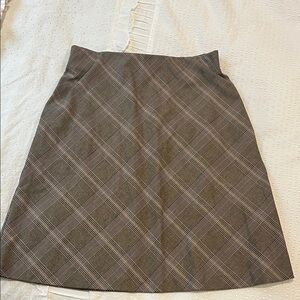 Karen Kane Brown Plaid A-Line Skirt